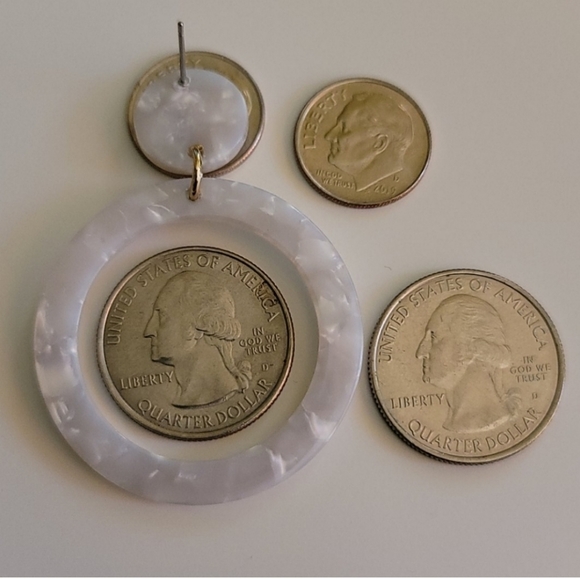 Marble Hoop Drop Earrings - Picture 7 of 8